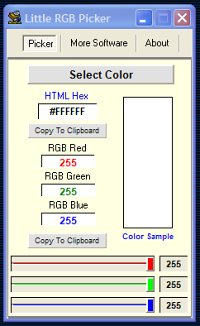 Screenshot of Little RGB Color Picker 2.0