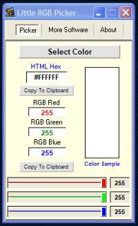 Screenshot of Little RGB Color Picker